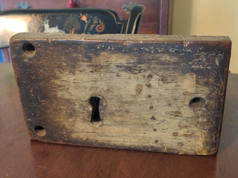 Antique Box Lock American Wood & Iron Door Architectural Rim Cover