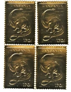 4 Goldmarken Dinosaurier Tansania - Picture 1 of 1