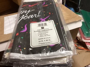 American Greetings Happy New Year Plastic Tablecover 54” x 96” - Picture 1 of 2