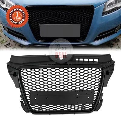 Front Bumper Grille For 09-13 Audi A3 8P RS3 Style Gloss Black Frame Honeycomb Foto 1 de 4
