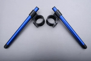 Pair of Raised Stub Handlebars in Black and Blue 35mm Honda CB-450 1970-1974 - Picture 1 of 10
