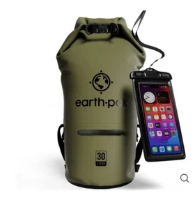 Borsa asciutta impermeabile Earth Pak serie Torrent verde 30L + borsa telefono nuova - Foto 1 di 2