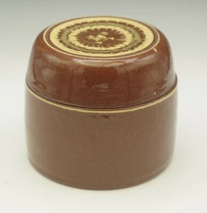 REDWARE SLIPWARE BIRDSALL CANISTER BOX PULLED FEATHER  WORTHINGTON POTTERY NS - Picture 1 of 4