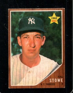1962 TOPPS #291 HAL STOWE VGEX (RC) YANKEES *NY13078
