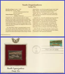 USA7 #2163 U/A GOLDEN REPLICA FDC Camp Fire Inc. 75th Anniversary Boy Scouts - Picture 1 of 1