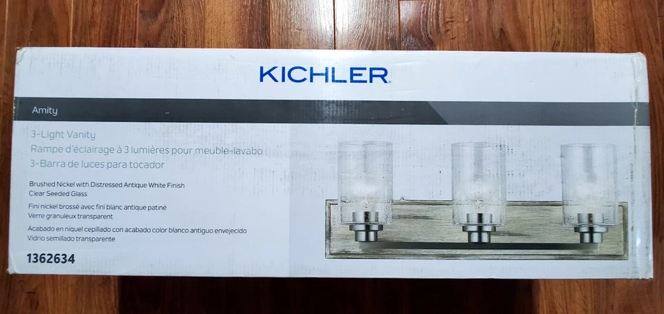 *NUEVO* Barra de tocador de tres luces Kichler Amity 23" #1362634 Foto 1 de 4