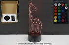Girafe - panneau DEL 3D acrylique veilleuse télécommande USB personnalisée