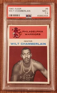 1961 Fleer #8 Wilt Chamberlain Warriors Rookie Basketball Card PSA 7.5 NM+ RC - Picture 1 of 2