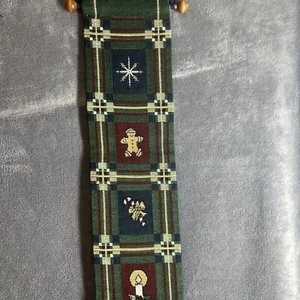 Tapestry Christmas Bell Pull Wall Hanging Decor 5.5 x 39” Snowflake Gingerbread - Picture 1 of 15