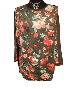 Cecil❤️Frühjahr Shirt oliv geblümt❤️T-Shirt 3/4 Arm❤️Gr.XL*46-48*wie neu TOP - Bild 1 von 6