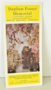 STEPHEN FOSTER MEMORIAL WHITE SPRINGS FLORIDA ~ VINTAGE BROCHURE - Picture 1 of 5