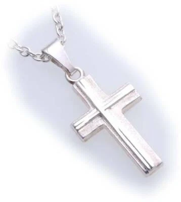 Ciondolo Croce In Argento 925 26 Mm Opaco Decorato In Argento Sterling Unisex - Immagine 1 di 2