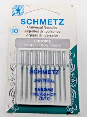 Schmetz 10 Chrome Universal Sewing Machine Needles Size 70/10 #4132