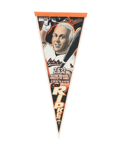 Vintage 1998 Cal Ripken Jr. Limited Edition Baltimore Orioles Pennant (2632) Cover
