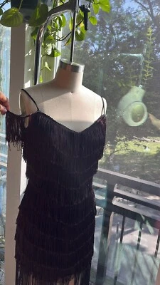 Vintage 80s TD4 by Electra Fringed Flapper Dress - Image 1 of 4