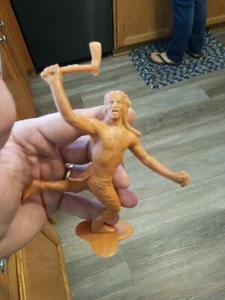 1964 Vtg Native American Louis Marx 6" Indian Figure with Tomahawk Brave Warrior - Picture 1 of 4