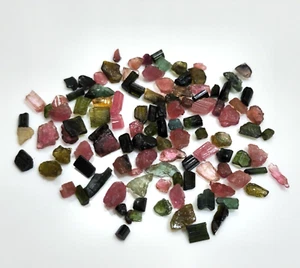 Attractive Multi Tourmaline Raw 3-7 MM Size 53.90 Crt Loose Gemstone For Jewelry - Picture 1 of 7