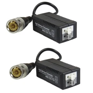 Pair 1CH HD Passive Video Balun Analog AHD, HD-CVI, HD-TVI, Push-In Terminal - Picture 1 of 11