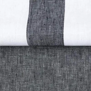 Tela a rayas 100 % lino puro gris oscuro 118" AMPLIO Lanshire - Imagen 1 de 12