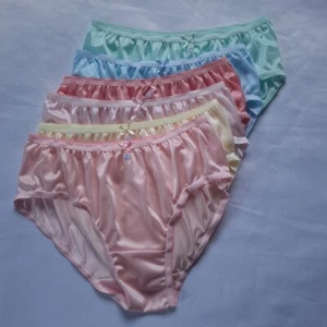 6 Bikini Nylon Women Panties Sheer Light Silky Soft Smooth Briefs Hip 38"- 42"XL - Picture 1 of 12