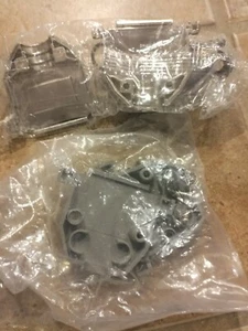 DB25 Port D-Sub Connector Cover Hood Assembly Shell Plastic-Gray/Metal Silver. - Picture 1 of 3