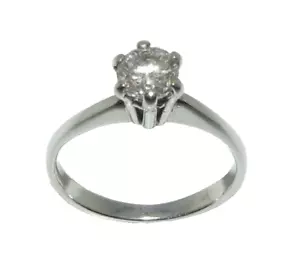 Damen 18ct, 18 Karat Weißgold Solitaire Diamant Verlobungsring, UK Größe G - Bild 1 von 11