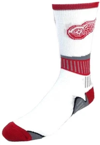 Calcetines deportivos Detroit Red Wings blancos y rojos Big Deuce crew - Imagen 1 de 3