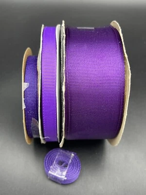 Lot of 4 Purple Grosgrain Ribbon Craft Ribbon Approximately 30yds - Image 1 of 3