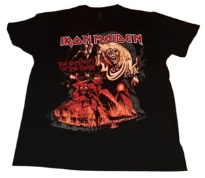 Iron Maiden Number of the beast black short sleeve large gildan band T-shirt - Picture 1 of 6