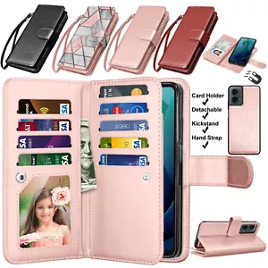 For Motorola Moto G Play/G Power/G 5G 2024 Case Leather Wallet Stand Phone Cover - Picture 1 of 44
