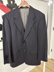 VTG GIVENCHY MONSIEUR 100% WOOL SINGLE BUTTON BLAZER-Size 40R 32 Waist-Dark Blue - Picture 1 of 17
