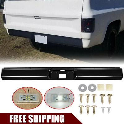 Rear Roll Pan For 1973-1987 73 Chevy C10 C20 Fleetside W/License Plate LED Light - Image 1 of 4