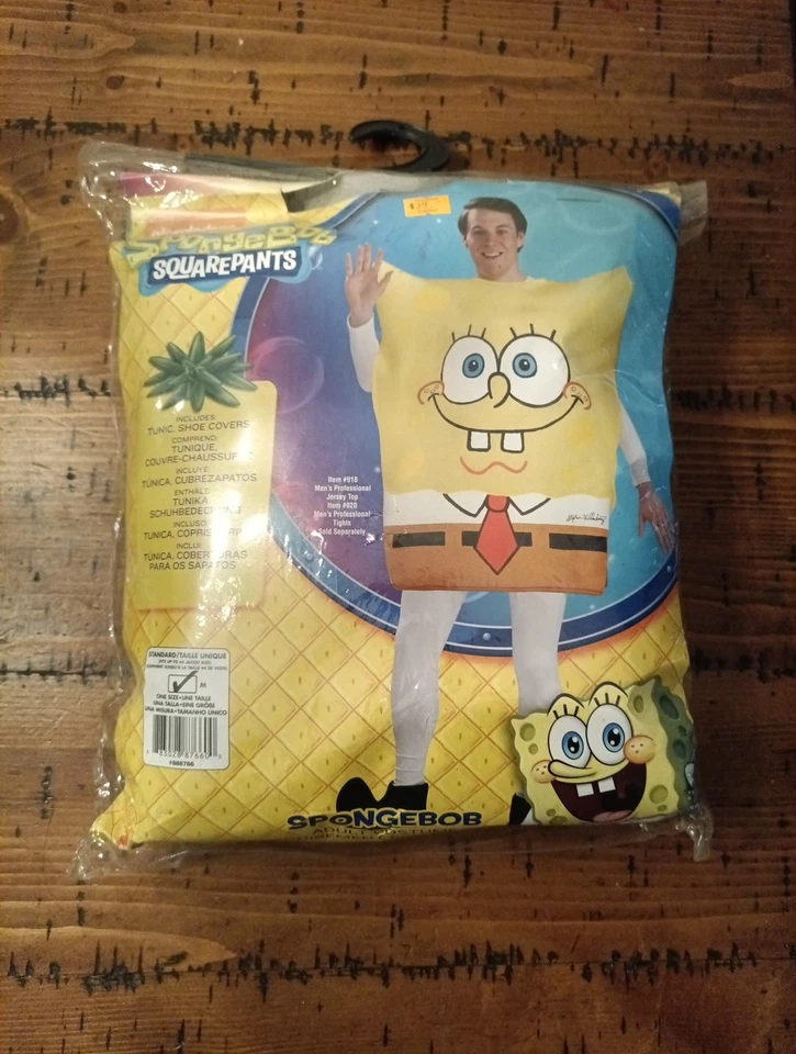 Sponge Bob Square Pants Nickelodeon Rubie’s Adult Halloween Costume Med New G3 - Image 1 of 4