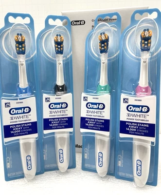 PACK DE 4 CEPILLOS DE DIENTES ELÉCTRICOS ORAL B 3D BLANCO ROSA VERDE AZUL PULIDO ELÉCTRICO MANCHAS Foto 1 de 4