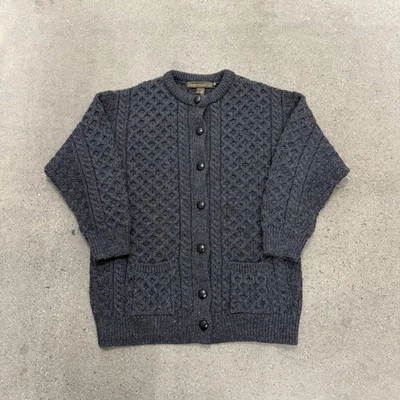 Women's Irish Button Cardigan Cable Knit Wool Sweater Size Medium - Image 1 of 4