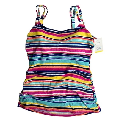 Traje de baño Tankini Croft & Barrow a rayas pequeño S - Nuevo con etiquetas Foto 1 de 4