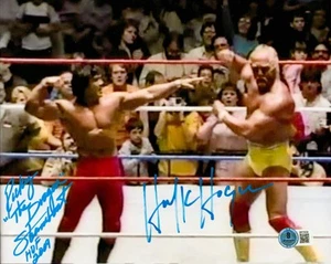 Hulk Hogan & Ricky Steamboat dual signed 8x10 Photo (w/ Beckett) - Picture 1 of 1