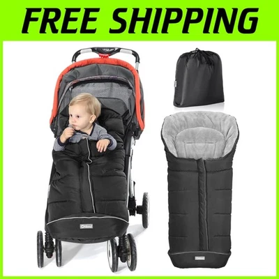 Saco universal para cochecito negro, bolsa impermeable para niños pequeños Foto 1 de 4