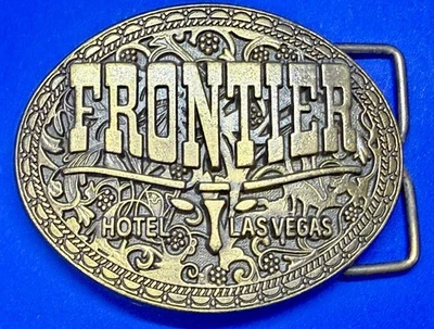 Frontier Hotel Casino Las Vegas Vintage Belt Buckle Texas Longhorn Steer - Image 1 of 4