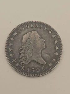 Mezzo dollaro argento 1795 capelli fluenti - 2 foglie - Foto 1 di 9