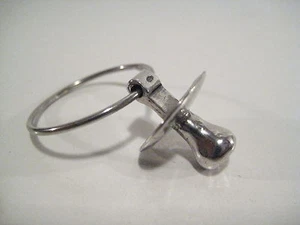 Pendente ciondolo Ciuccio in argento 800 Arezzo. Battesimi,  bimbo. - Foto 1 di 1