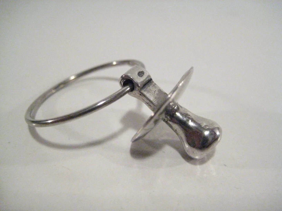 Pendente ciondolo Ciuccio in argento 800 Arezzo. Battesimi,  bimbo. - Immagine 1 di 1