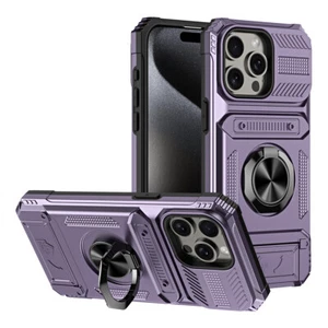 For iPhone 17 16 15 14 Pro Max Rugged Case with Magnetic Ring Stand &Card Holder - Picture 1 of 22