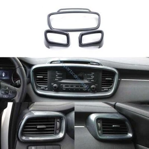 For Kia Sorento 16-2020 Carbon Fiber Center Console L&R Air Outlet Vent Frame - Foto 1 di 2