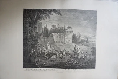 A. WATTEAU (1684-1721) GRANDE GRAVURE XVIII° TIRAGE XX° ROCOCO SCENE DE GENRE U - Photo 1/4
