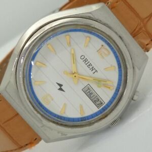 OLD ORIENT AUTOMATIC 46941 JAPAN MENS WHITE DIAL WATCH 006-a412511-3