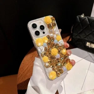 Glitter Diamond Flower Case For Huawei Honor Fashion Hot Women Girls Phone Cover - Picture 1 of 17