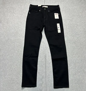 Levis Signature Jeans Mens 28 X 30 Black Slim Fit Super Flex Stretch Denim - Picture 1 of 12
