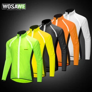 WOSAWE Mens Cycling Jacket Waterproof High Visibility Windproof Rain Coat Hi Viz - Picture 1 of 15