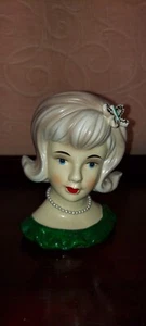 Reproduction PARMA ? Lady Head Vase A-172,  Butterfly Hair Clip , Stunning - Picture 1 of 7
